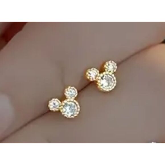 Disney Jewelry - Disney Mickey Mouse 925 Silver CZ earrings NWT